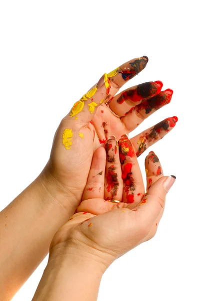 Painter's color hand — Stock Photo, Image