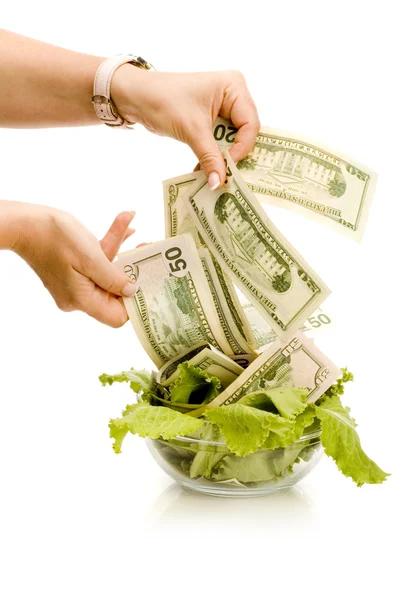 Kreativní peníze potravin — Stock fotografie