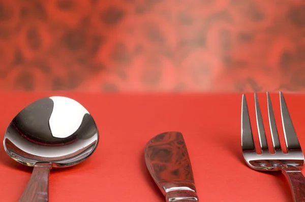 叉子、勺子和刀 — 图库照片