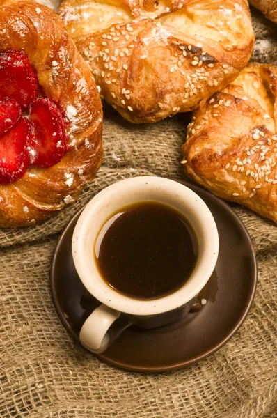 コーヒーとパン屋食品 — ストック写真