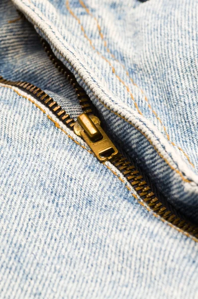 Denim Pants zipper — Stock Photo, Image