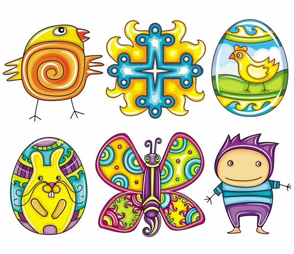 Pascua icono de dibujos animados conjunto parte 2 — Archivo Imágenes Vectoriales