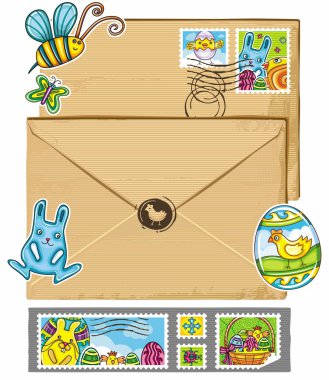 Easter theme envelope clipart