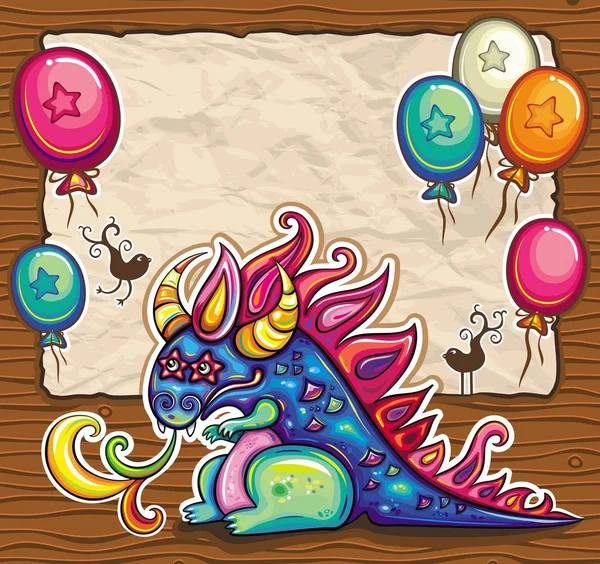 Carte de vacances Dragon . — Image vectorielle