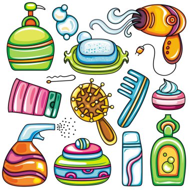 Vector health, beauty and fashion supplies icons 2 clipart