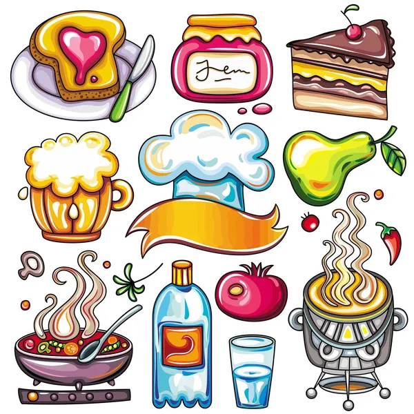 Conjunto de ícones de alimentos prontos para comer parte 4 — Vetor de Stock