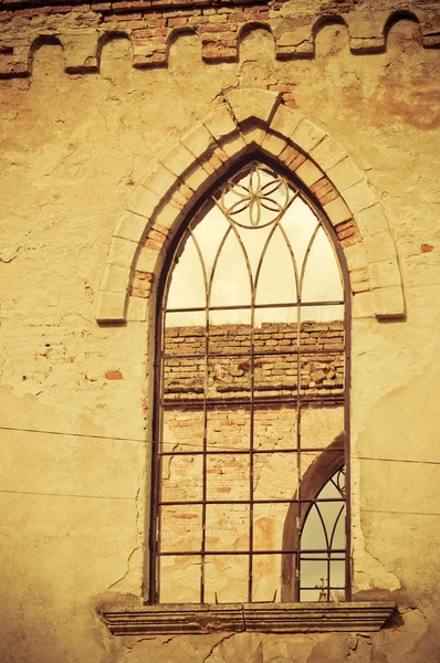 stock image Window in old ruined church