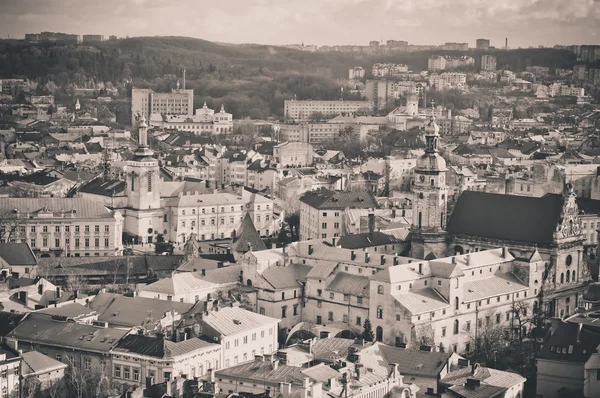 The city of Lviv - sepia — Stock Photo, Image
