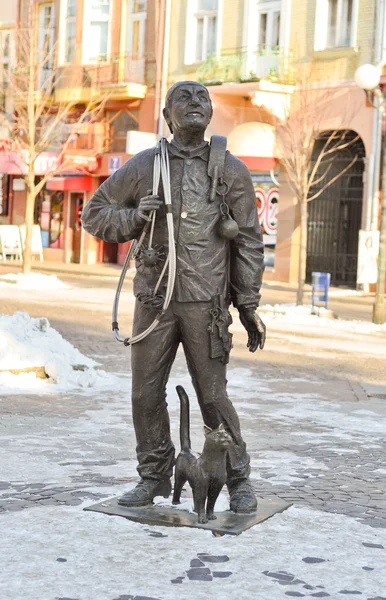 Monument to chimney sweeper and his cat — Stock Photo, Image