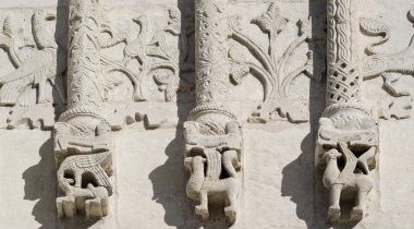 Stone carving. St Demetrius Cathedral (1193-1197) clipart