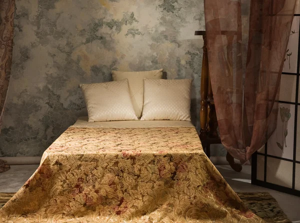 Интерьер спальни в винтажном стиле — стоковое фото