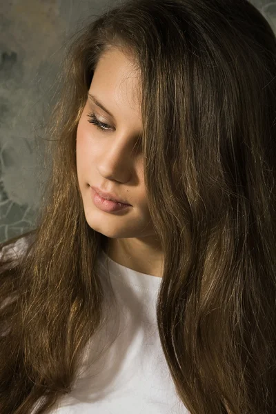 Retrato da menina adolescente beautifu — Fotografia de Stock