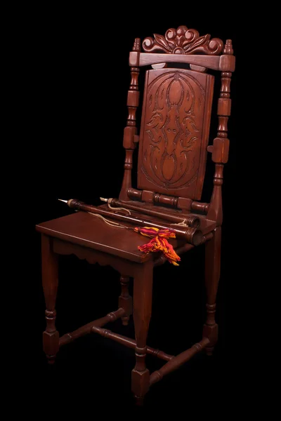 Stuhl mit mittelalterlichen Holzwinden — Stockfoto