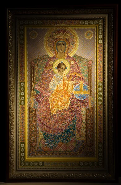 Russian orthodoxy icon over black — Stockfoto