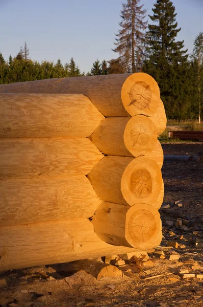 Esquina del bloque de troncos — Foto de Stock