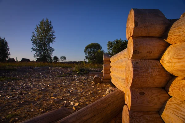 stock image Corner of blockhouse from logs