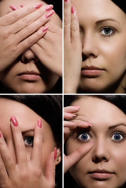 Close-up foto's van het gezicht mimic — Stockfoto