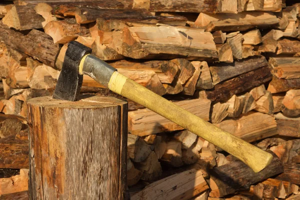 Axe in log — Stock Photo, Image