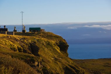 Meteorological station on the coast of the Arctic Ocean clipart