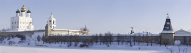 pskov kremlin kış Panoraması