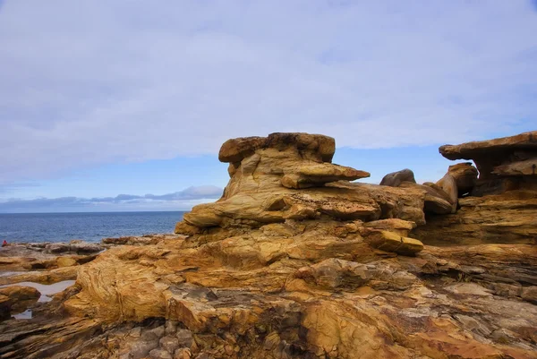 Žluté kameny na arktické pobřeží — Stock fotografie