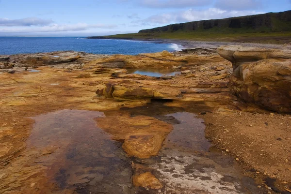 Piedras amarillas en la costa ártica — Foto de Stock