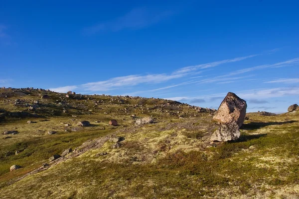 Pedra seids em um cume Musta Tunturi. Península de Kola, Arctic Ru — Fotografia de Stock