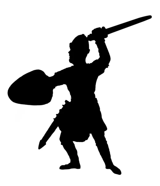stock image Silhouette of medieval knight
