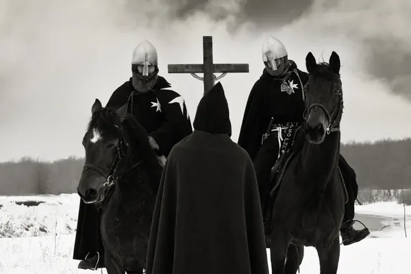 Peregrino bendice a los cruzados de la campaña — Foto de Stock