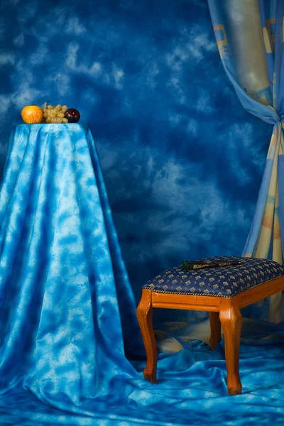 Interiér v modrých barvách — Stock fotografie