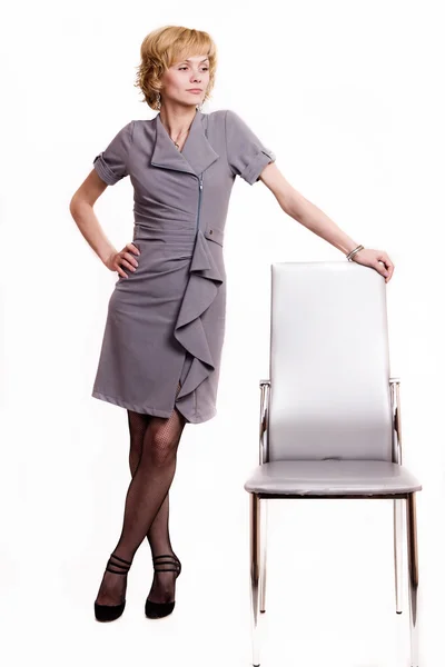 Confident business woman over white — Stock Photo, Image