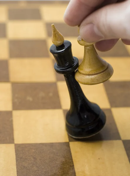 Pawn queen won — Stock Photo, Image