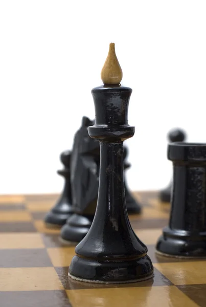 Schwarze Schachfiguren — Stockfoto
