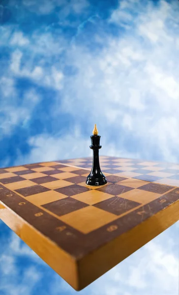 Figura de șah pe o tablă de șah — Fotografie, imagine de stoc
