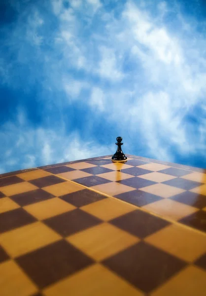 Sakk a gyalog a sakktáblán — Stock Fotó