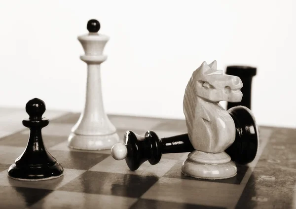 Schachspieler auf dem Schachbrett — Stockfoto