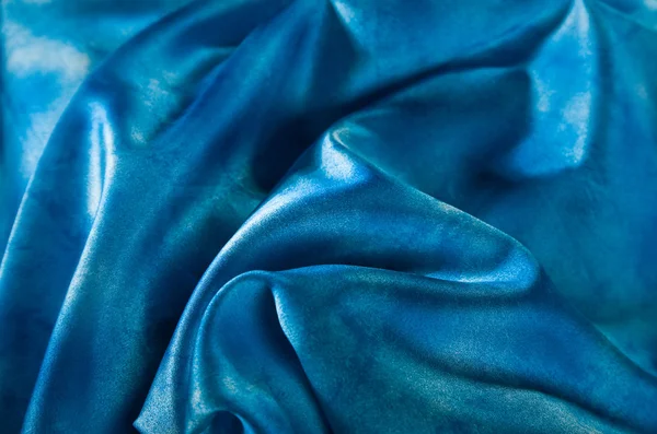 Elegancki i miękki niebieski satyna — Zdjęcie stockowe