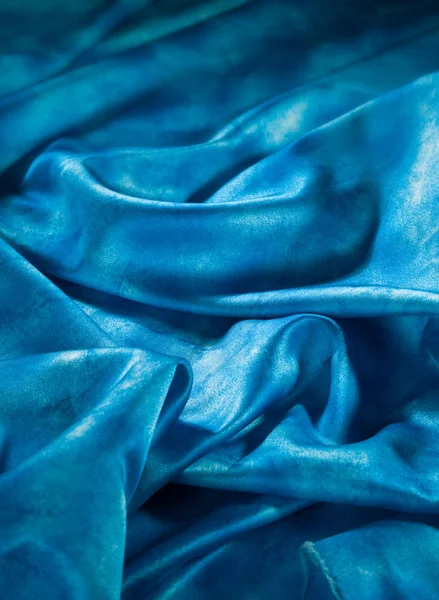 Elegante y suave satén azul — Foto de Stock