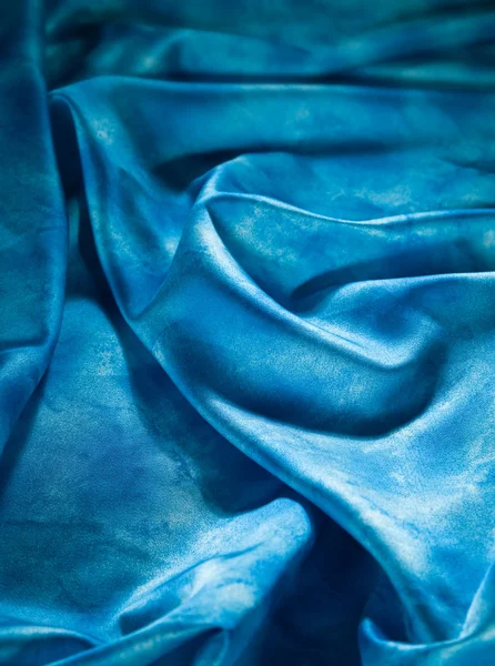 Cetim azul elegante e macio — Fotografia de Stock