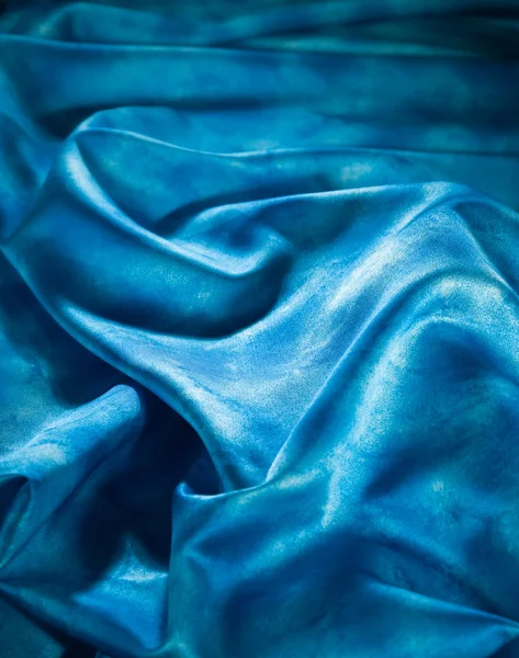 Eleganta och mjuka blå satin — Stockfoto