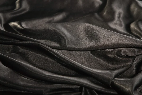 Eleganter und weicher schwarzer Satin — Stockfoto