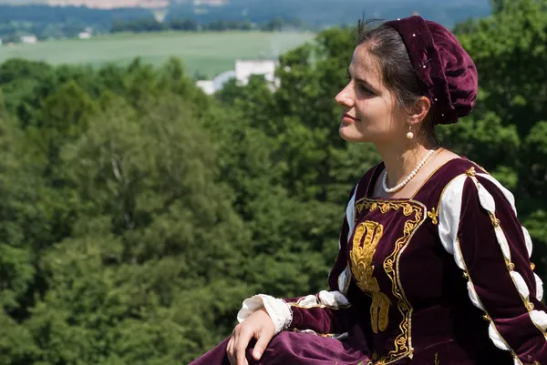 Молода жінка в ренесансній сукні — стокове фото