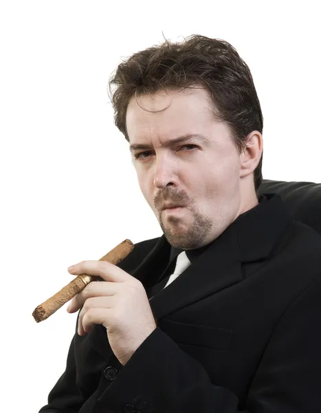 Чоловік курить сигари — стокове фото