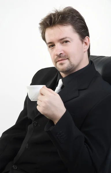 Man drinking tea — Stock Photo, Image