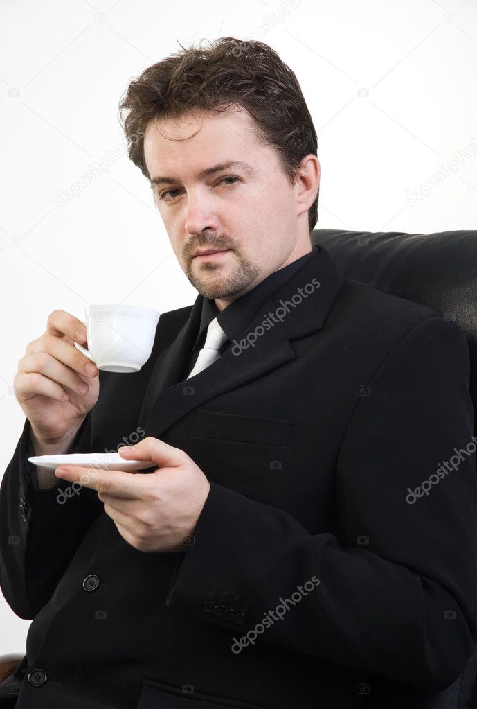 Man drinking tea