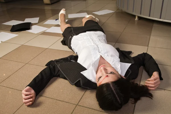 Olay yeri ile ölü Sekreter ofiste — Stok fotoğraf