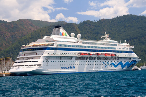 MARMARIS - APRIL 30: Cruise ship AIDA with German tourists in Ma