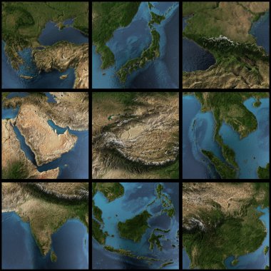 Asya 3d harita set