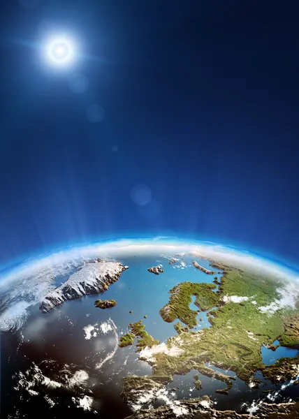 우주에서 유럽 — 스톡 사진