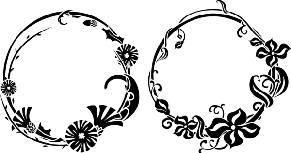 两个黑色花圈模具 — 图库矢量图片